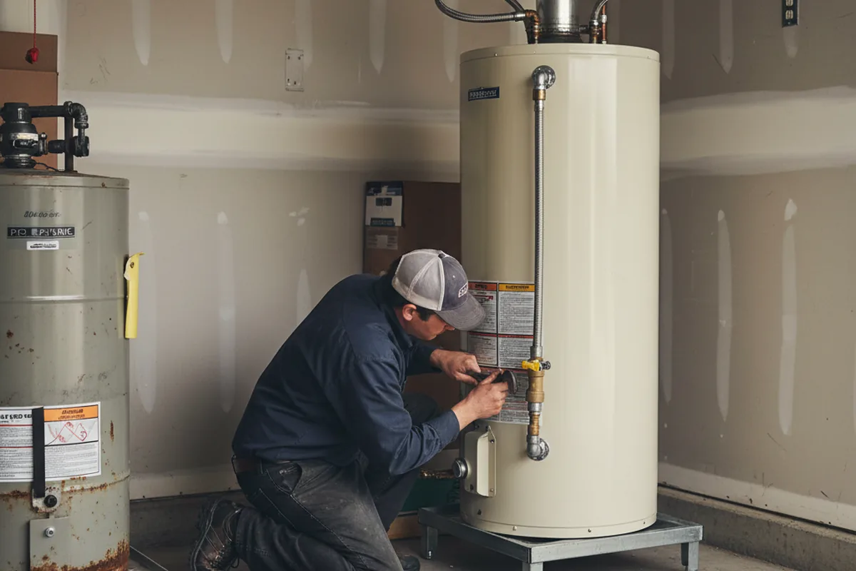 Water heater and shutoff valve replacement in Tilly