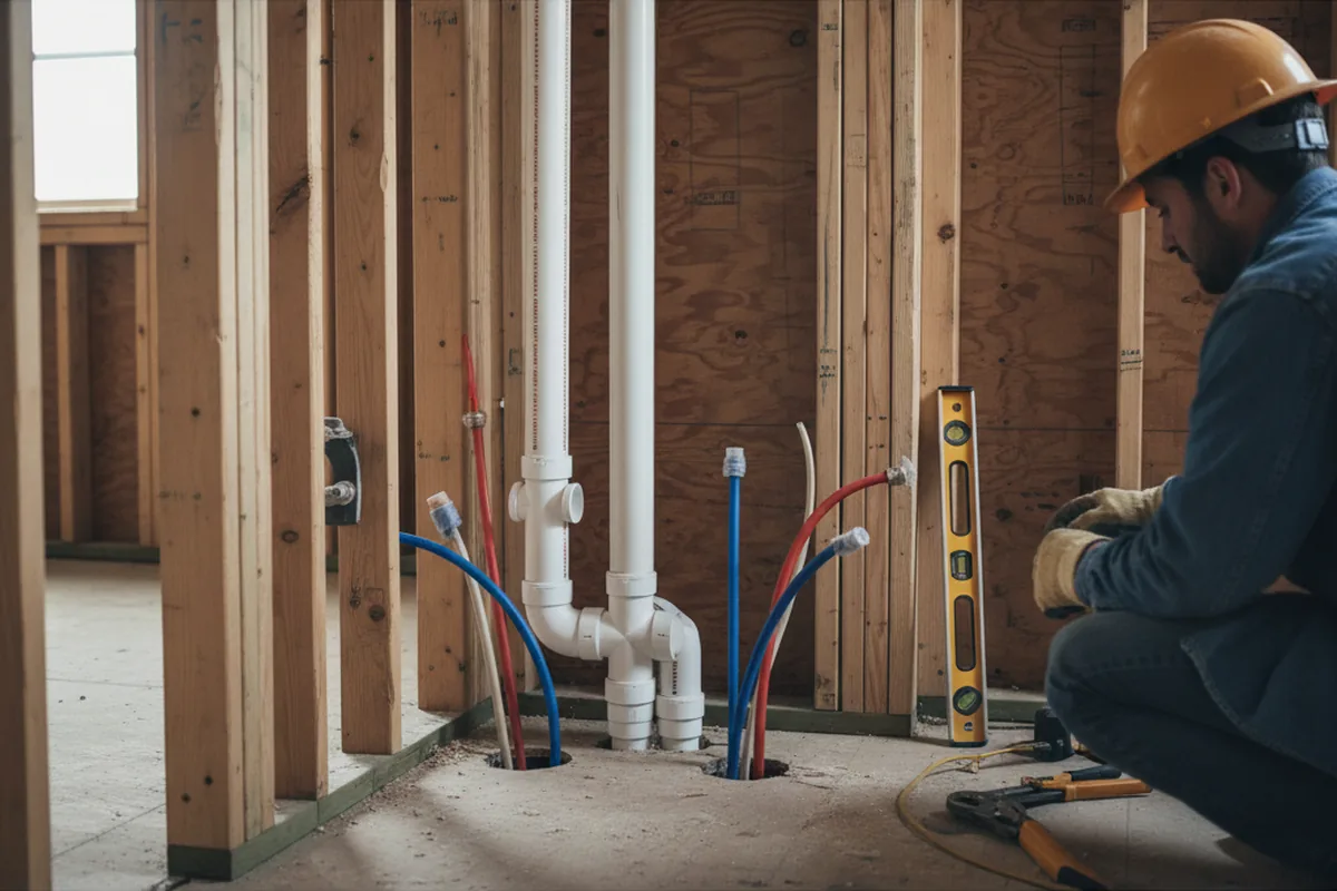 Drain and supply rough-in during Toilet Repair and Installation in Tilly